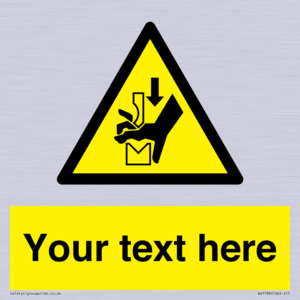 Custom warning hand crushing between press brake tool